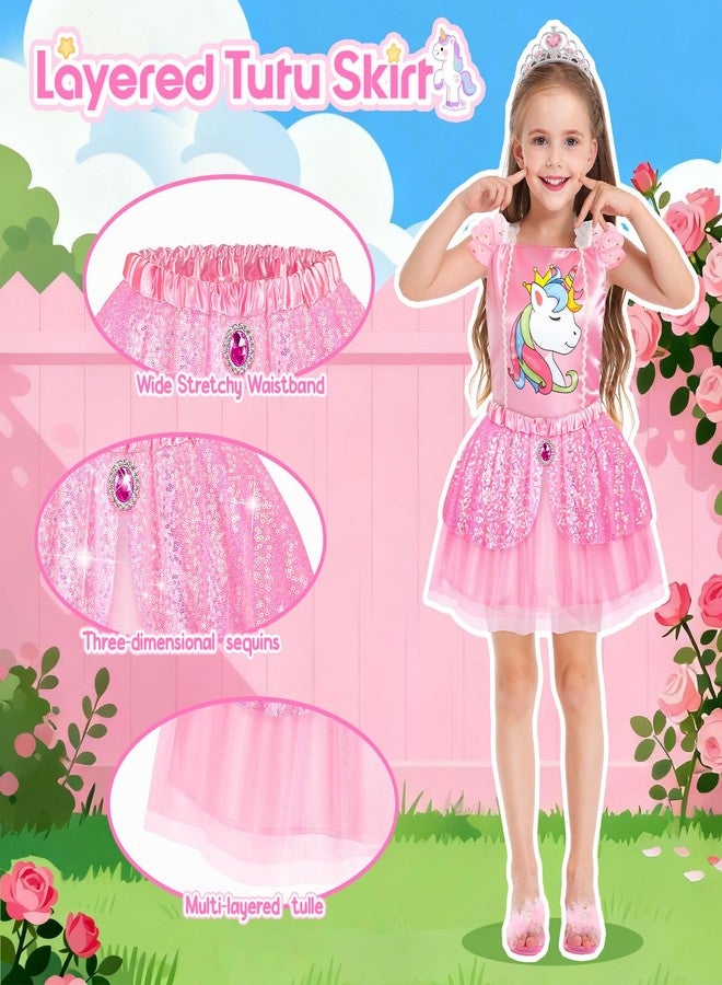 STOPKLAS Princess Dress Up CLothes with Princess Shoes, Kids' Dress Up & Pretend Play Costumes for Little Girls, Mermaid & Unicorn Dress Up Toys Set for Toddlers, Christmas Birthday Gifts for 3-6 Role Play - Image 3